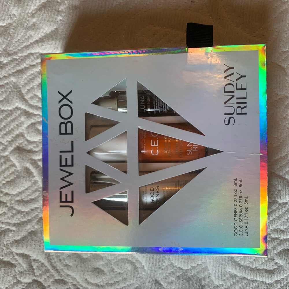 Sunday Riley Jewel Box with Holographic Packaging